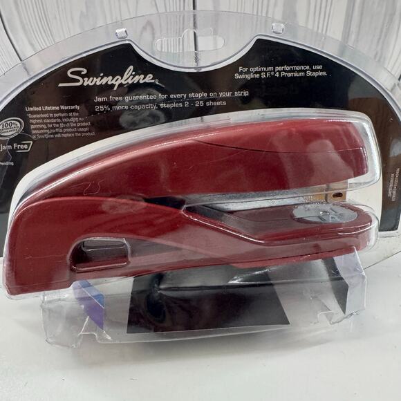 Swingline Optima Red Desk Stapler Jam Free New 25 sheets - Picture 2 of 6